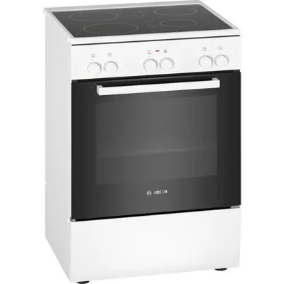 Bosch HKA090220 Serie 2 Elektroherd mit Glaskeramik-Kochfeld freistehend weiß