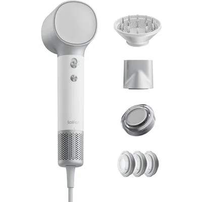 Laifen Neo Special Hochgeschwindigkeits-Haartrockner mit Diffusor & 2 Stylingdüsen; 110.000 U/min, Smart Temperature Control, 1400 W; silber