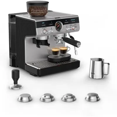 Krups XP801T Precision Siebträgermaschine 1550 Watt Schwarz Edelstahl