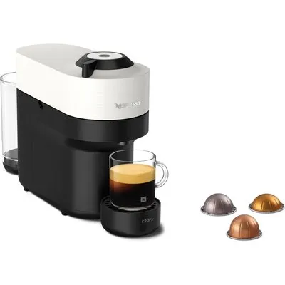 Kaffeekapselmaschine Nespresso VERTUO POP von Krups Coconut White