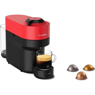 Kaffeekapselmaschine Nespresso VERTUO POP von Krups XN9205 Spicy Rot