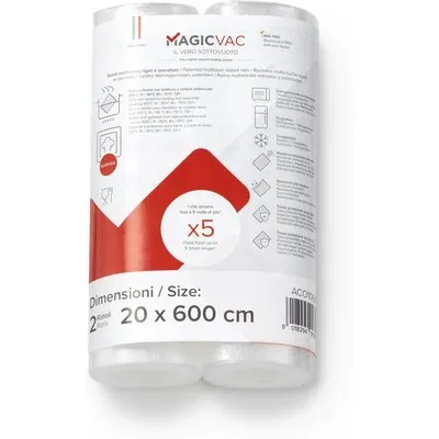 MagicVac 2 Vakuumierfolienrollen 20 cm x 6 m
