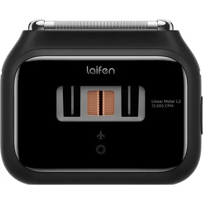Laifen P3 Elektrorasierer mit 3-Klingen-System & Dual-Linearmotor – IPX7 Nass- & Trockenrasierer, USB-C, Reisetasche, schwarz