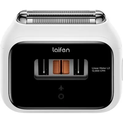 Laifen P3 Elektrorasierer mit 3-Klingen-System & Dual-Linearmotor – IPX7 Nass- & Trockenrasierer, USB-C, Reisetasche, weiß