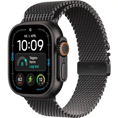 Apple Watch Ultra 4 Titanium Cellular 49mm Schwarz (Milanaise Titan schwarz) M