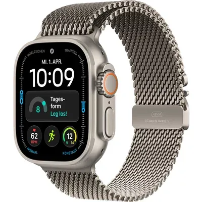 Apple Watch Ultra 4 Titanium Cellular 49mm Natur (Milanaise Titan natur) L