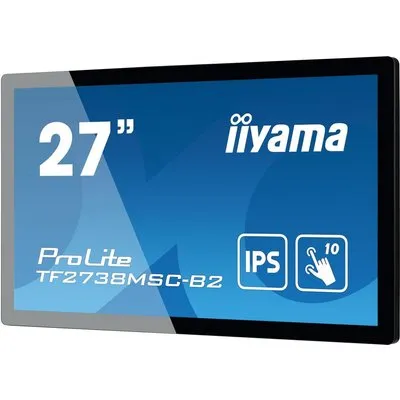 iiyama ProLite TF2738MSC-B2 - LED-Monitor - 68.6 cm (27) - offener Rahmen - Touchscreen - 1920 x 1080 Full HD (1080p) @ 60 Hz - A-MVA+ - 300 cd/m² - 3000:1 - 5 ms - HDMI, DVI, DisplayPort - Lautsprecher - Schwarz