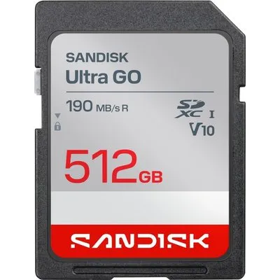 SanDisk SDXC Ultra GO 512GB (UHS-1, V10, U1, C10, R190MB/s, Full HD Video) (00226976)