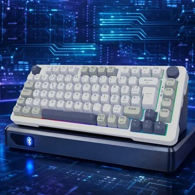 INCA Gaming Tastatur RGB/GraySwitch/USB-C/BT 2.00m weiß (IKG-455)