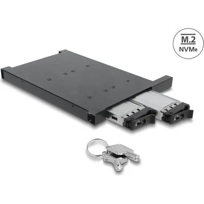Delock Wechselrahmen für 2 x M.2 NMVe SSD mit SFF-8654 Anschluss für 12,7 mm Slim ODD Schacht (47138)
