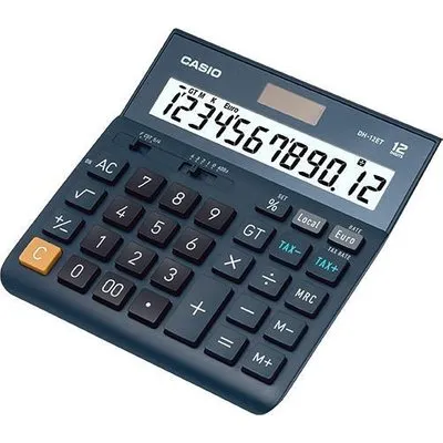 Casio DH-12ET - Desktop-Taschenrechner - 12 Stellen - Solarpanel, Batterie - Schwarz (DH-12ET)