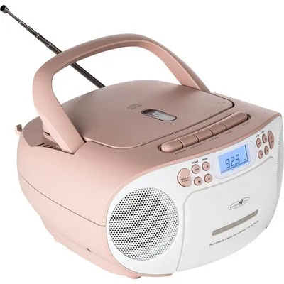 REFLEXION RCR2260 Tragbarer CD-Player (RCR2260 WEIß/PINK)