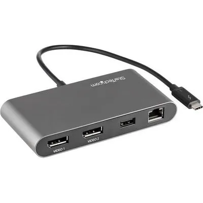 StarTech.com Thunderbolt 3 Mini Dock - Tragbare TB3-Dockingstation mit dual Monitoren und DP 4K 60 Hz - GbE - Dockingstation - Thunderbolt 3 - 2 x DP - 1GbE (TB3DKM2DPL)