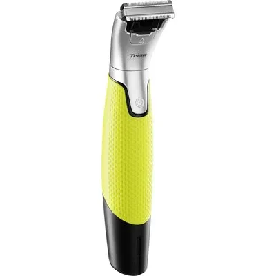 Trisa Vario Blade 2in1. Produktfarbe: Schwarz, Grün, Metallisch, Minimum Haarlänge: 0,5 mm, Maximum Haarlänge: 1 cm. Energiequelle: Batterie/Akku, Betriebsdauer: 60 min, Akku-/Batterietyp: Integrierte Batterie. Kabellänge: 0,55 m, Breite: 35 mm, Tiefe: 40 mm (1720.2420)