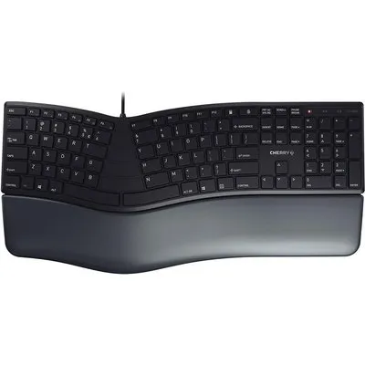 Cherry Desktop KC 4500 ERGO [FR] Ergonomic black geschwungene ergonomische Tastatur, kabelgebunden (JK-4500FR-2)