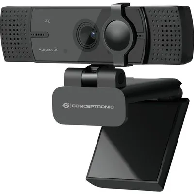 Conceptronic AMDIS07B - Webcam - Farbe - 8,3 MP - 3840 x 2160 - 4K - feste Brennweite - Audio - USB 2.0 - MJPEG, YUY2 - Gleichstrom 5 V