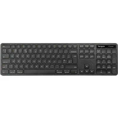 Targus EcoSmart - Tastatur - full size - antimicrobial - kabellos - Bluetooth 5,0, 2,4 GHz - QWERTY - Nordisch - Schwarz (AKB873NO)