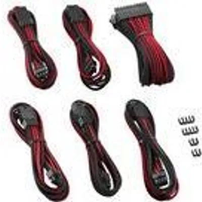 CableMod PRO Series ModMesh - Verlängerungskabelset - geformt - Schwarz, Rot (CM-PCAB-BKIT-NKKR-3PK-R)