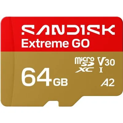 SanDisk microSDXC Extreme GO 64GB (UHS-I, R170MB/s / W80MB/s, 5K) (00226990)