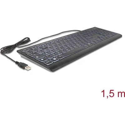 Delock USB Tastatur kabelgebunden 1.5 m schwarz mit XXL Buchstaben und (12170)