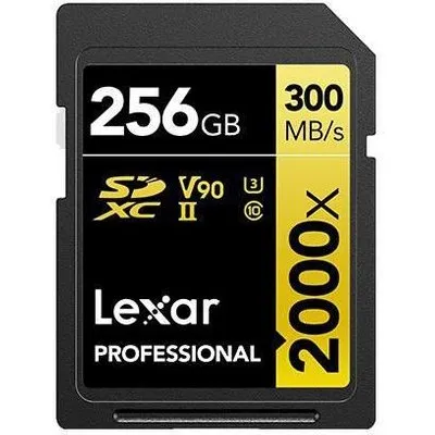 Lexar Professional GOLD Series - Flash-Speicherkarte - 256GB - Video Class V90 / UHS-II U3 / Class10 - 2000x - SDXC UHS-II (LSD2000256G-BNNNG)