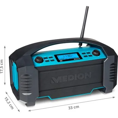 Medion MD 43320 DAB+ Baustellen-Radio blau / schwarz (50074398)