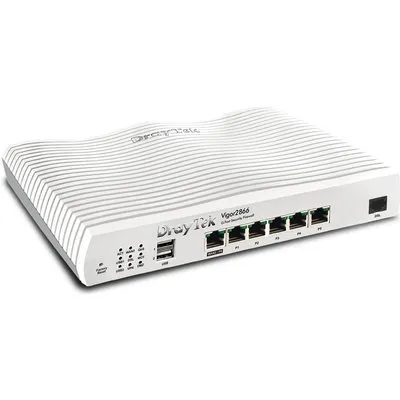 Draytek Vigor 2866 - Router - DSL-Modem - 5-Port-Switch - GigE - WAN-Ports: 2 - wandmontierbar (V2866-DE-AT-CH)