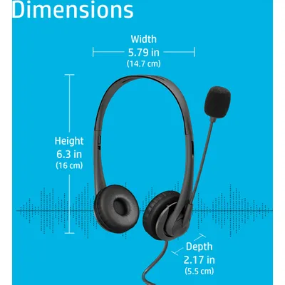 HP G2 - Headset - On-Ear - kabelgebunden - USB - nachtschwarz - für HP 14, 15, 17, 27, ENVY 13, 17, ENVY x360, Pavilion Gaming 15, 17, Spectre x360