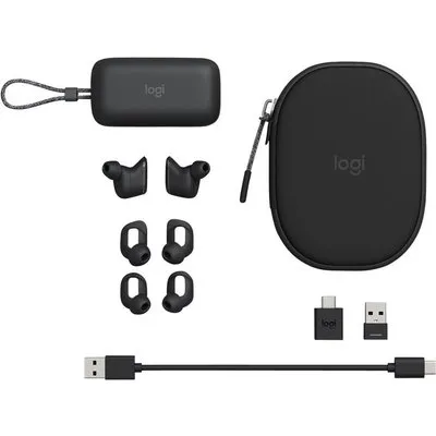 Logitech Zone True Wireless - True Wireless-Kopfhörer mit Mikrofon - im Ohr - Bluetooth - aktive Rauschunterdrückung - Graphite