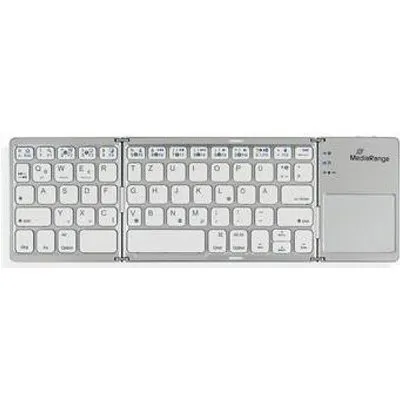MediaRange MROS133 - Tastatur - klappbar - mit Touchpad - kabellos - Bluetooth 3.0 - QWERTZ - Deutschland/Österreich/Schweiz - Silber (MROS133)