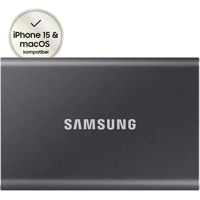 Samsung Portable SSD T7 MU-PC2T0T 2 TB - externe SSD USB 3.2 Gen 2 verschlüsselt Titan Gray