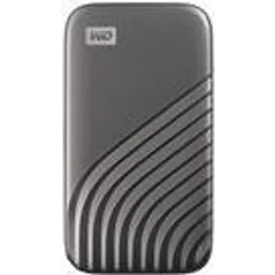 WD My Passport SSD WDBAGF5000AGY - SSD - verschlüsselt - 500 GB - extern (tragbar) - USB 3.2 Gen 2 (USB-C Steckverbinder) - 256-Bit-AES - Grau