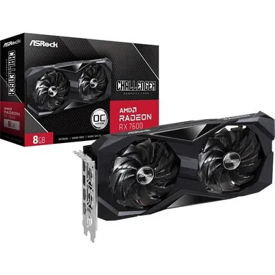 ASRock Challenger Radeon RX 7600 8GB OC - Grafikkarten - Radeon RX 7600 - 8GB GDDR6 - PCIe 4,0 x8 - HDMI, 3 x DisplayPort - Box (90-GA41ZZ-00UANF)