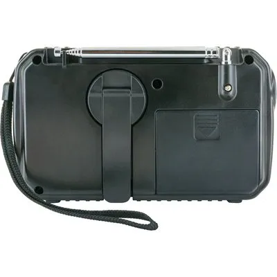Schwaiger Outdoorradio UKW, AM, FM Handkurbel, Solarpanel, spritzwassergeschützt, stoßfest, Taschenlampe Gelb, Schwarz (RADK0001)
