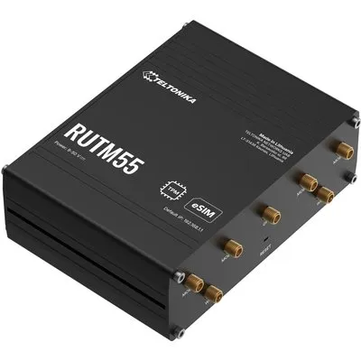 Teltonika RUTM55 Industrial 5G Router, Dual SIM/eSIM, 1 Gbps, RS232/RS485 (RUTM55000000)