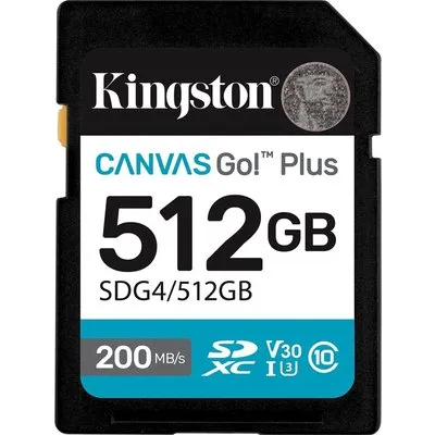 Kingston Canvas Go! Plus - Flash-Speicherkarte - 512 GB - Video Class V30 / UHS-I U3 / Class10 - SDXC UHS-I (SDG4/512GB)