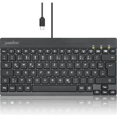 Perixx PERIBOARD-426C DE kabelgebundene USB-C Mini Tastatur mit flachen (PERIBOARD-426C DE)