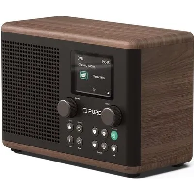 Pure Classic H4 DAB+ FM Radio mit Bluetooth 5.3 Schwarz/Walnuss 10W
