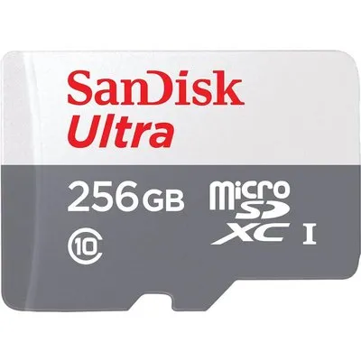 SANDISK 256GB ULTRA LITE WHITE/GRAY MICROSDXC 100MB/S CLASS 10 UHS-I (SDSQUNR-256G-GN3MN)