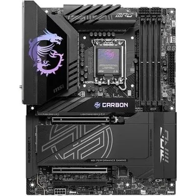 MSI MPG Z890 Carbon WiFi - Motherboard - ATX - LGA1851-Sockel - Z890 Chipsatz - USB 3,2 Gen 1, USB-C 3,2 Gen 2x2 - 2,5 Gigabit LAN, 5 Gigabit Ethernet, Wi-Fi 7, Bluetooth - Onboard-Grafik (CPU erforderlich) - HD Audio (8-Kanal) (7E17-001R)