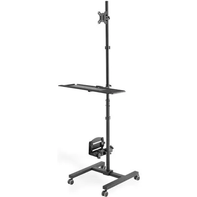 DIGITUS DA-90374 - Wagen für LCD-Anzeige/Tastatur/Maus/CPU - Metall - Schwarz - Bildschirmgröße: 43.2-81.3 cm (17-32)