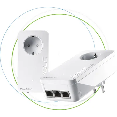 devolo Magic 2 LAN triple - Starter Kit - Bridge - 1GbE, HomeGrid - an Wandsteckdose anschließbar (8510)