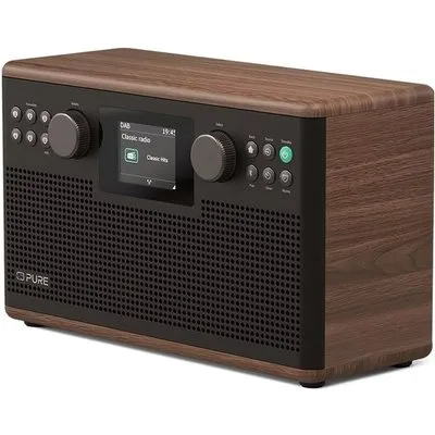Pure Acoustics Classic H6 DAB+ FM Internet-Radio Braun/Walnuss 30W TFT-Display