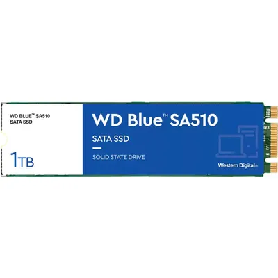 WD Blue SA510 WDS100T3B0B - SSD - 1TB - intern - M.2 2280 - SATA 6Gb/s - Blau (WDS100T3B0B)