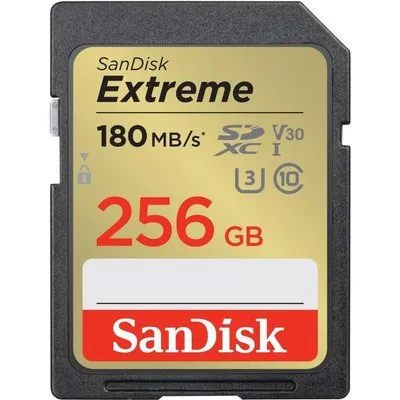 Extreme SDXC 256GB SDXC / read 180MB/s / write 130MB/s / 1 year RescuePRO Deluxe / Class 10 V30 / UHS-I / U3 (SDSDXVV-256G-GNCIN)