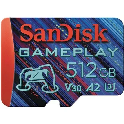 SanDisk GamePlay - Flash-Speicherkarte - 512 GB - A2 / Video Class V30 / UHS-I U3 - microSDXC UHS-I (SDSQXAV-512G-GN6XN)