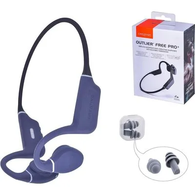 Creative Outlier Free Pro+ - Kopfhörer mit Mikrofon - offenes Ohr - hinter dem Nacken angebracht - Bluetooth - kabellos - Mitternachtsblau, mattschwarz (51EF1081AA001)