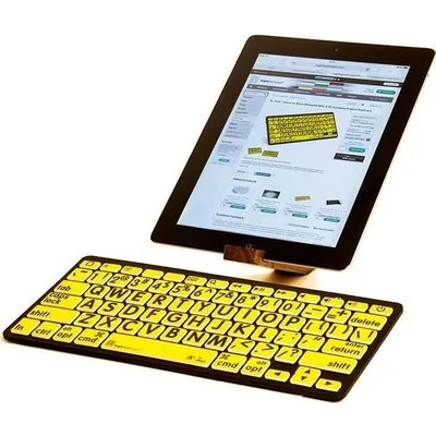 Logickeyboard LKB-LPBY-BTON-DE Tastatur Bluetooth QWERTZ Deutsch Schwarz - Gelb (LKB-LPBY-BTON-DE)