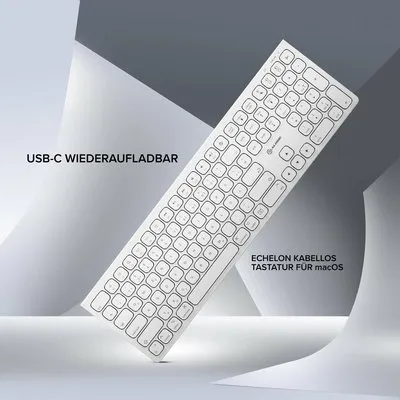 ALOGIC ASKBT3M-DE Tastatur Heimbüro Bluetooth QWERTZ Deutsch Weiß (ASKBT3M-DE)