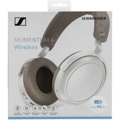 Sennheiser MOMENTUM 4 - Kopfhörer mit Mikrofon - ohrumschließend - Bluetooth - kabellos, kabelgebunden - aktive Rauschunterdrückung - 2,5 mm Stecker, USB-C - weiß (509267)